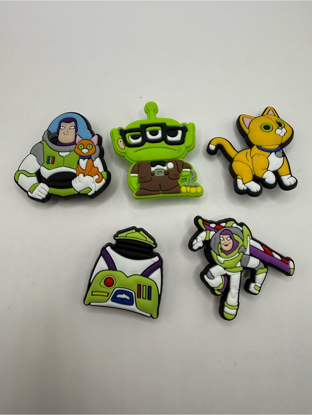 Toy Story Shoe Charm lot of (5) Buzz Lightyear & Alien/Cat for Crocs and more